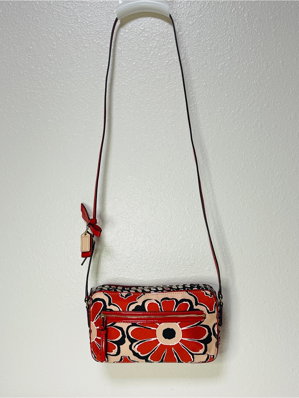 Coach Poppy Floral Scarf Print Flight Crossbody Bag